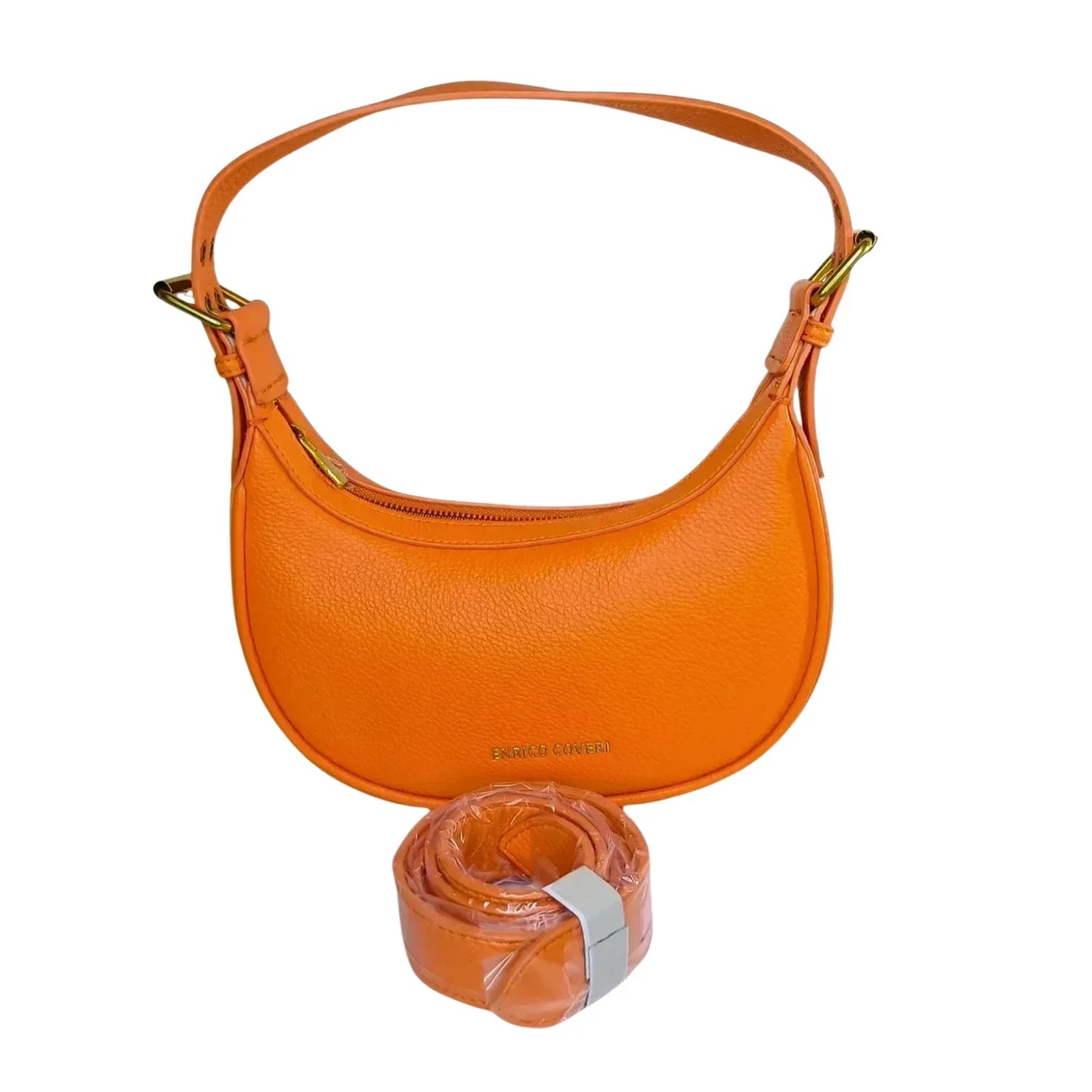 Borsa Hobo Elegante in Pelle Arancione Vivace - borsa hobo pelle