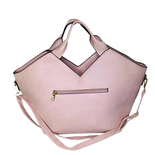 Elegante borsa tote in ecopelle rosa - morbida