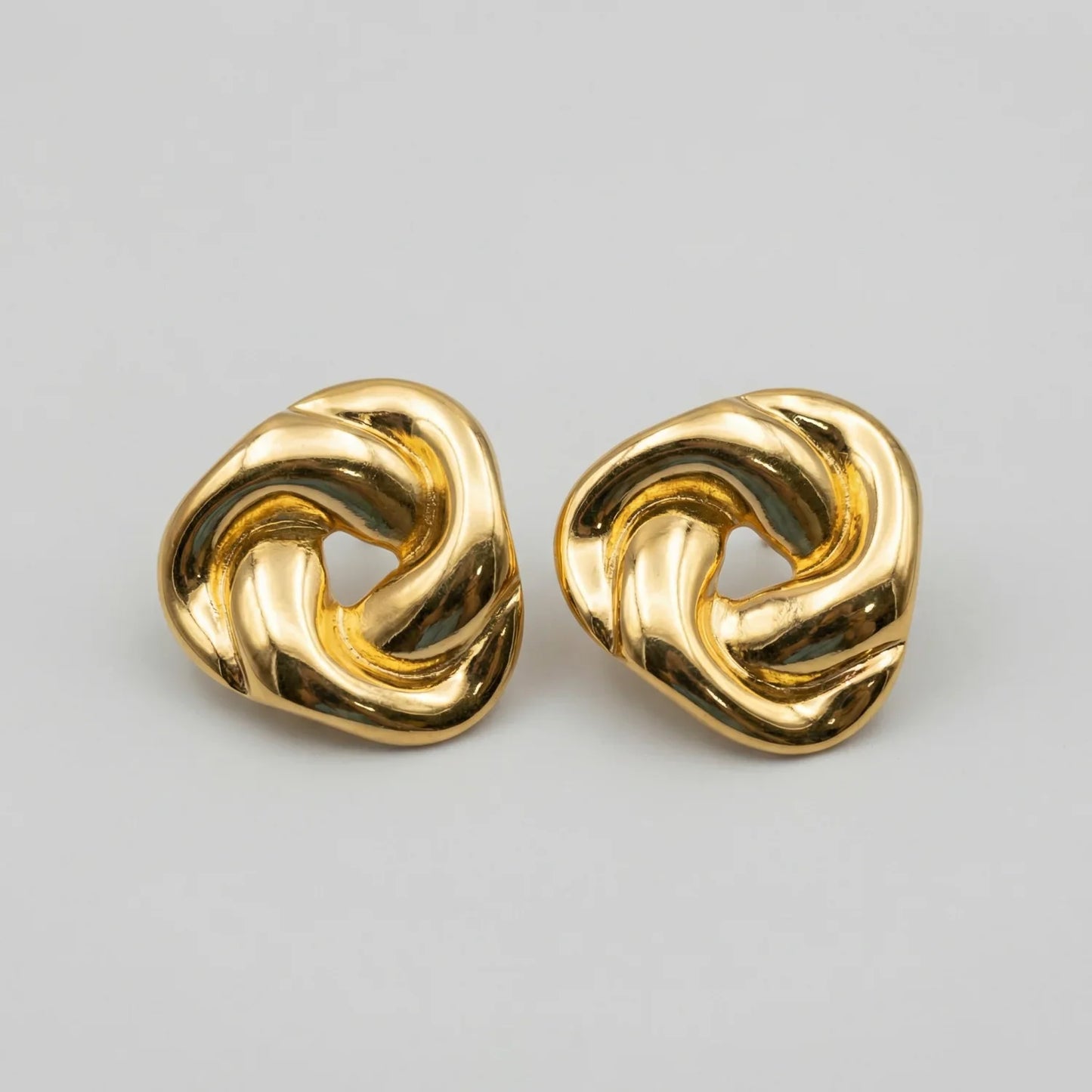 Orecchini a Perno Chunky Knot in Acciaio Inossidabile - orecchini perno forma