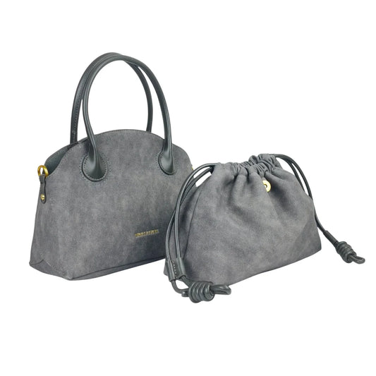 Set di Borse Enrico Coveri in Suede Grigio - borsa suede grigio