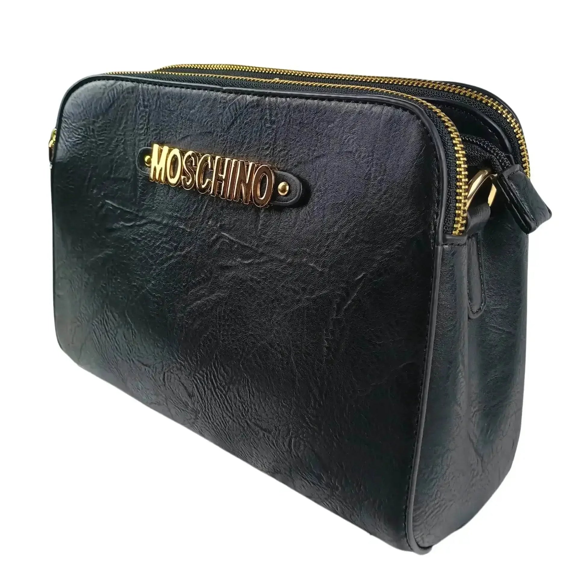 Black Faux Leather Shoulder Bag - MS-5918-Mos - Stile Donna Bags