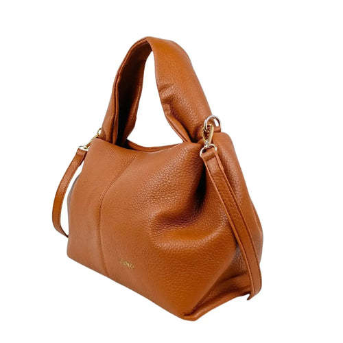 Coconuda Brown Leather Shoulder Bag - MS-3944 - Stile Donna Bags
