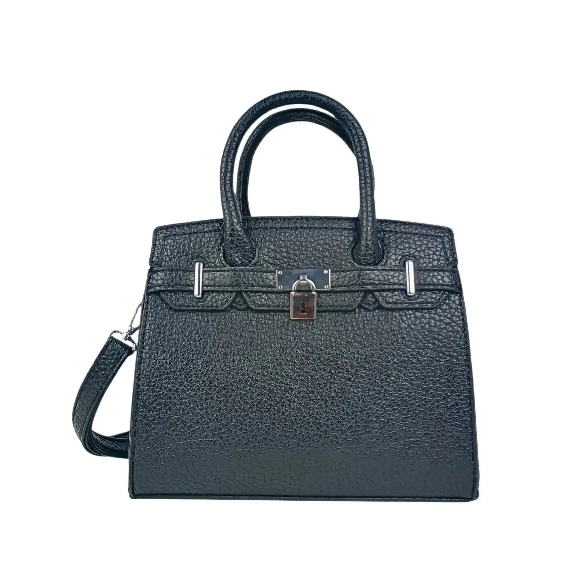 Elegant Black Leather Handbag for Women - Stile Donna Bags