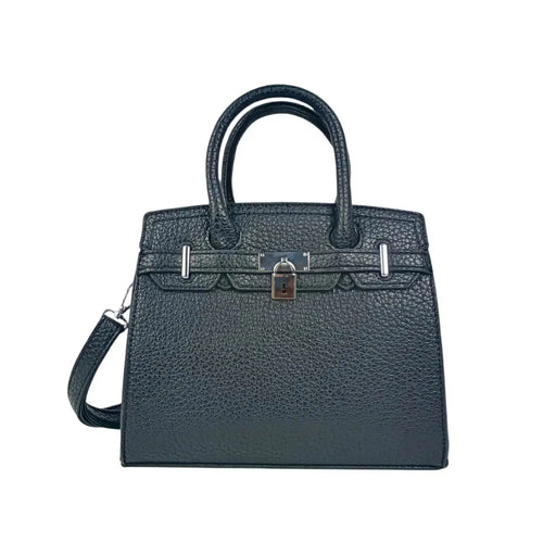 Elegant Black Leather Handbag for Women - Stile Donna Bags