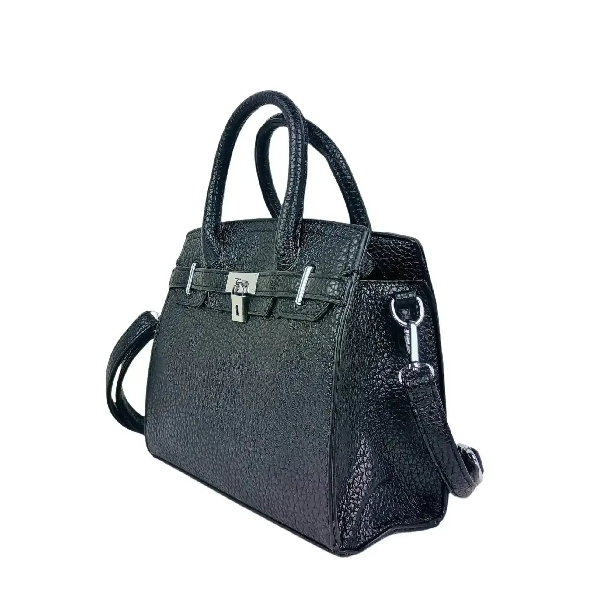 Elegant Black Leather Handbag for Women - Stile Donna Bags
