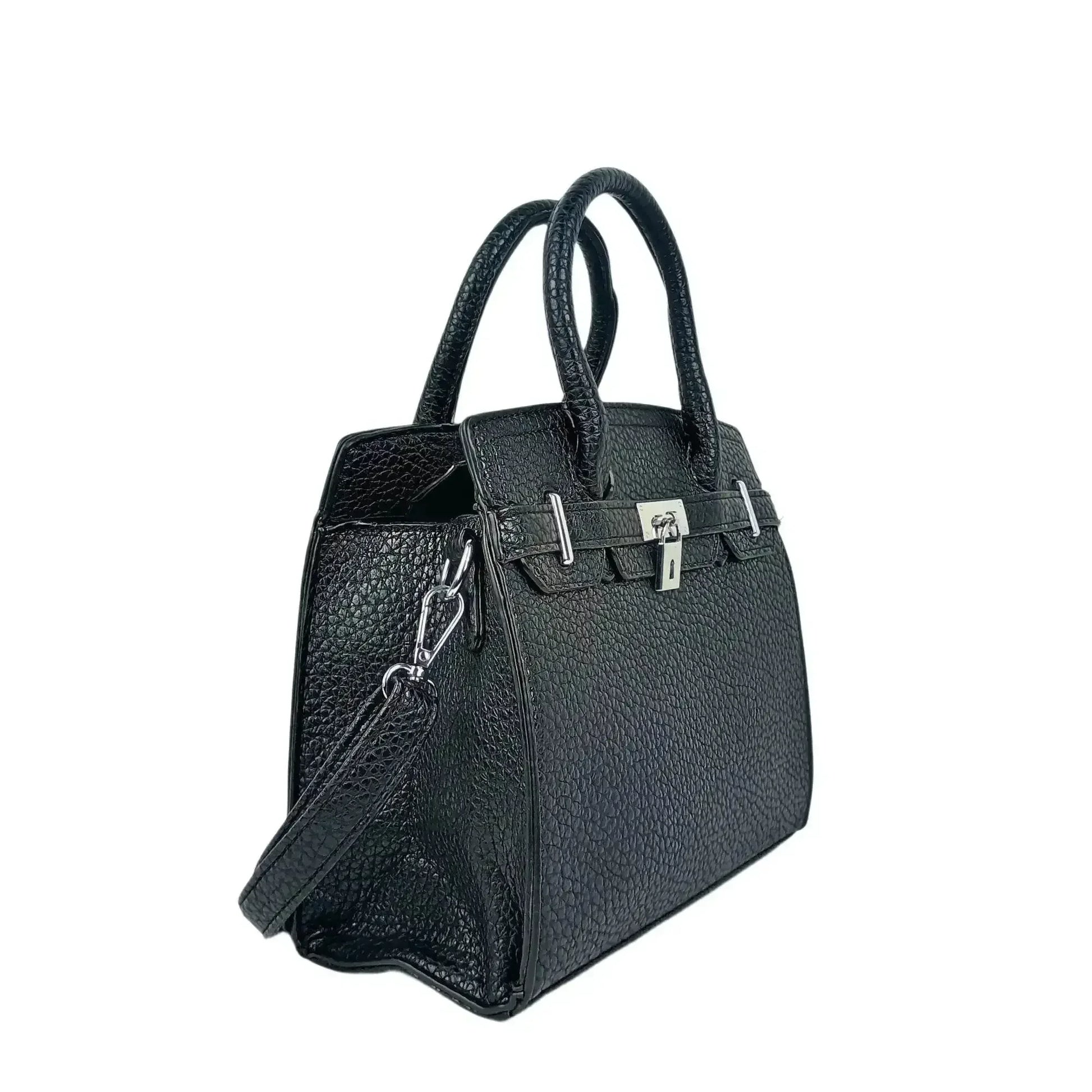 Elegant Black Leather Handbag for Women - Stile Donna Bags