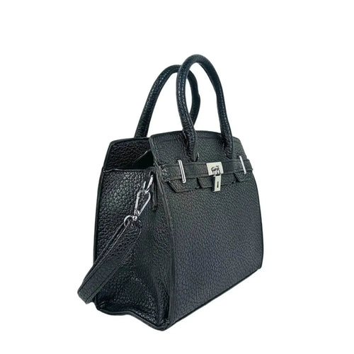 Elegant Black Leather Handbag for Women - Stile Donna Bags