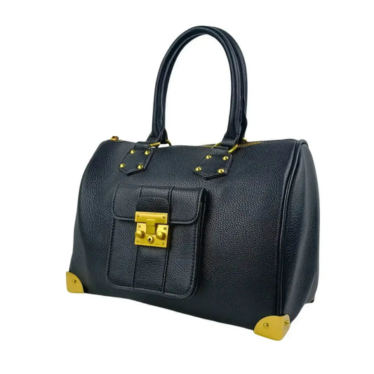 Enrico Doctor Bag - Black Leather MS-4449 - Stile Donna Bags