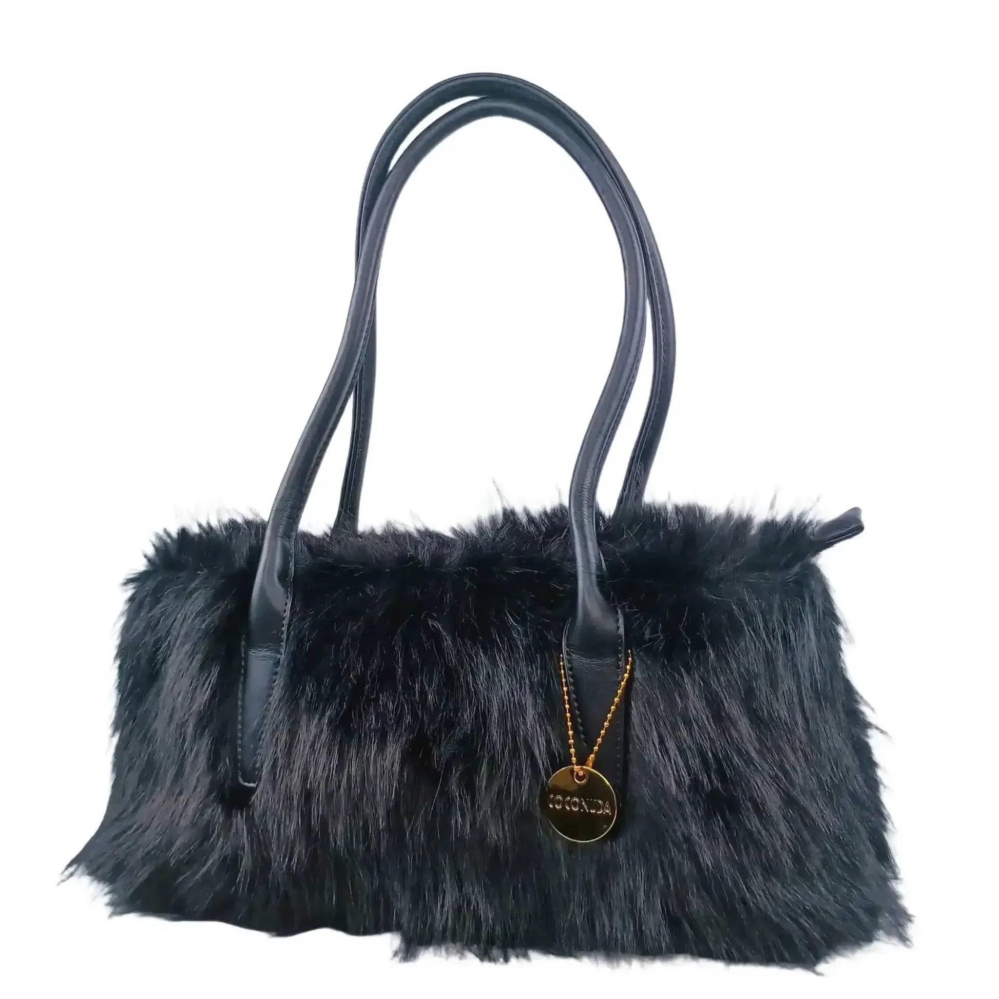 Fur Leather Handbag - MS-7158 - Stile Donna Bags