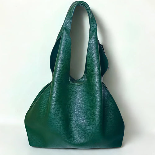 Green Leather Bindle Bag - MS-9614 - Stile Donna Bags