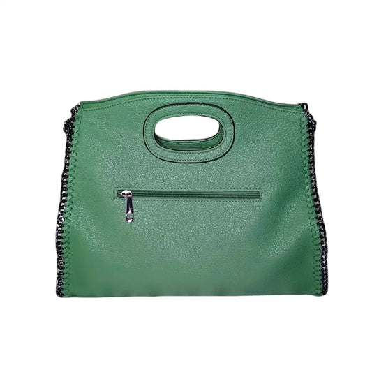 Green Leather Tote Bag MS-2550 - Stile Donna Bags