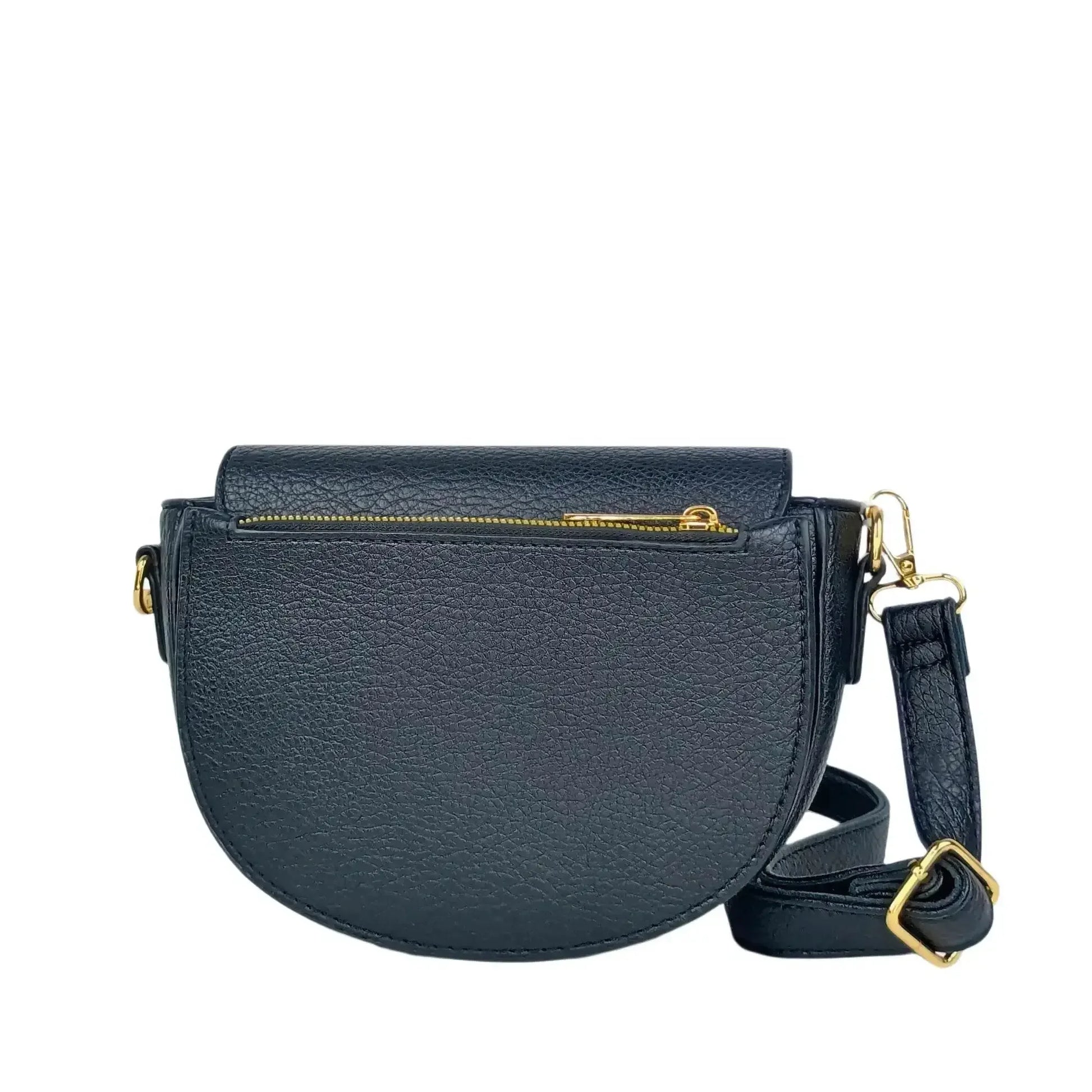 Half Moon Leather Crossbody Bag - MS-7611 - Stile Donna Bags
