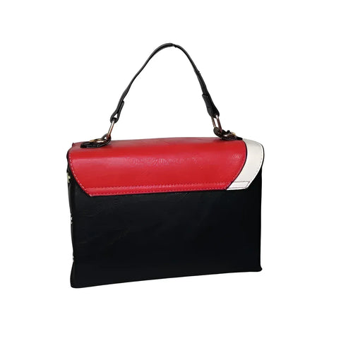 Leather Handbag with Removable Shoulder Strap - MS-7955 - Stile Donna Bags
