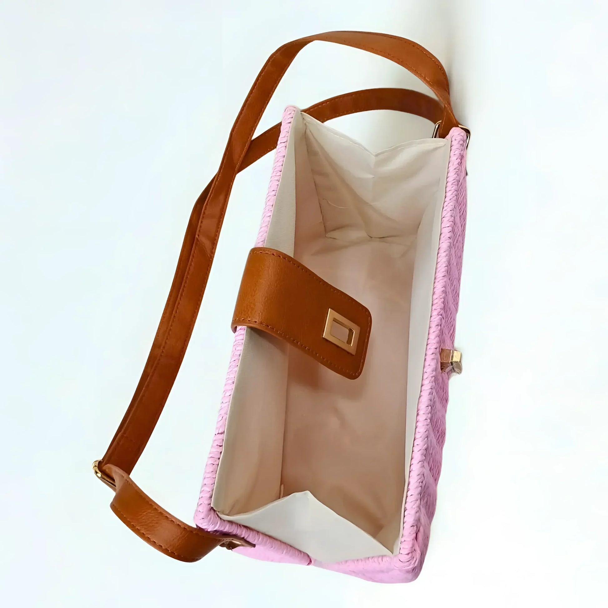 Pink Woven Shoulder Bag - MS-525 - Stile Donna Bags