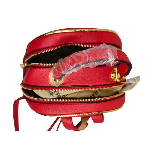 Red Faux Leather Backpack MS-4567 - Stile Donna Bags