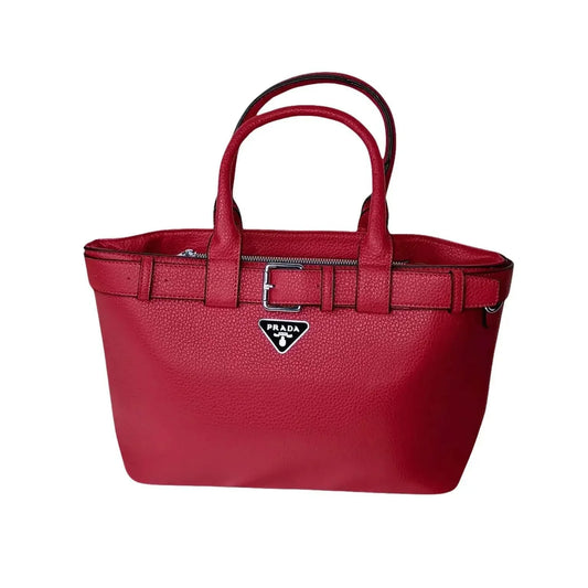 Red Leather Shopper Bag - MS-4740 - Stile Donna Bags