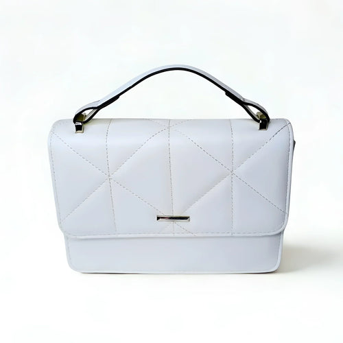 White Leather Handbag for Women - MS-8904 - Stile Donna Bags