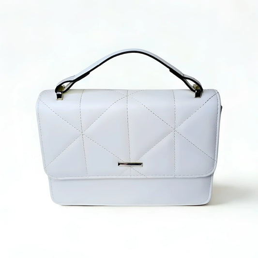 White Leather Handbag for Women - MS-8904 - Stile Donna Bags