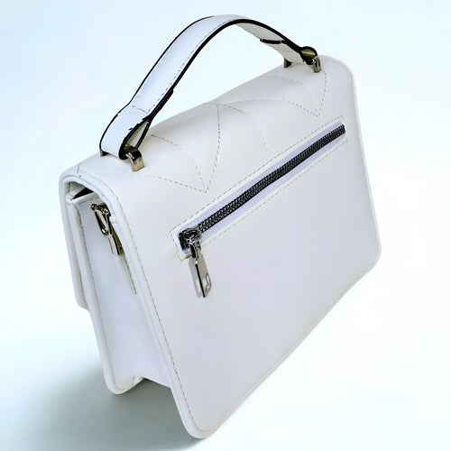 White Leather Handbag for Women - MS-8904 - Stile Donna Bags