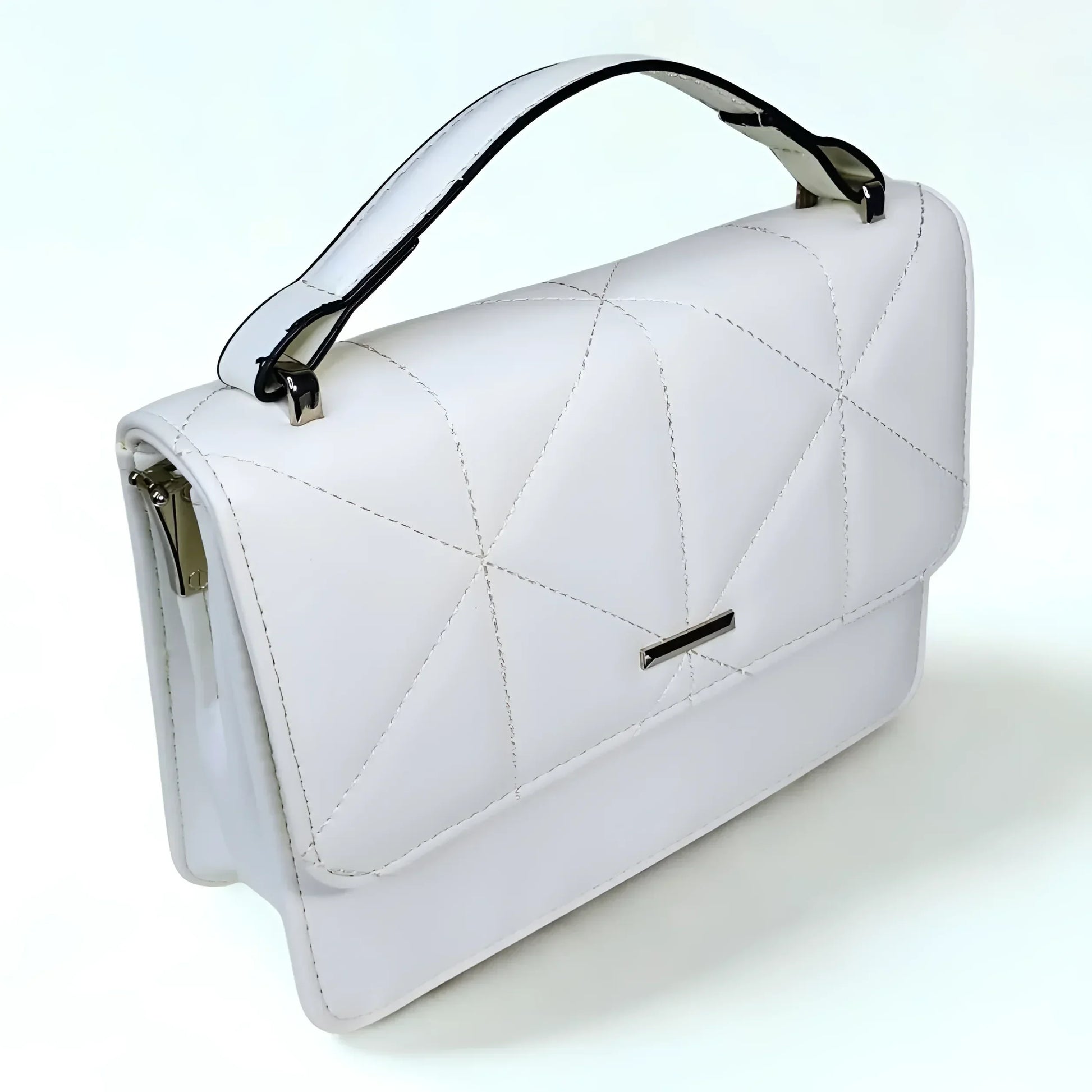 White Leather Handbag for Women - MS-8904 - Stile Donna Bags