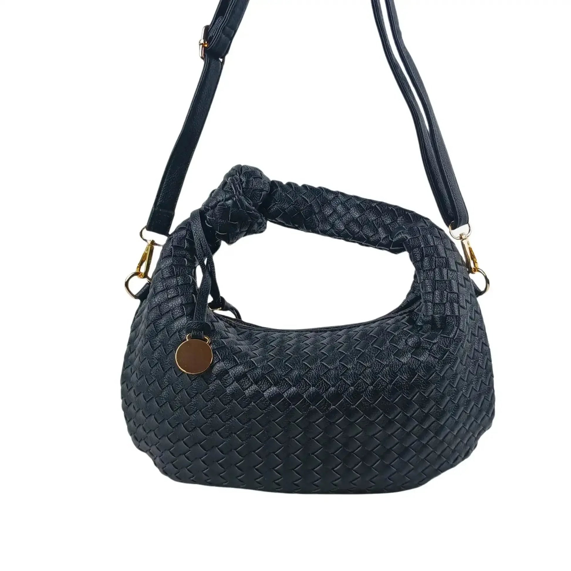 Woven Leather Shoulder Bag MS-4333 - Stile Donna Bags