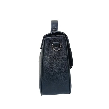 Borsa a spalla rigida in pelle PU premium - borsa nera