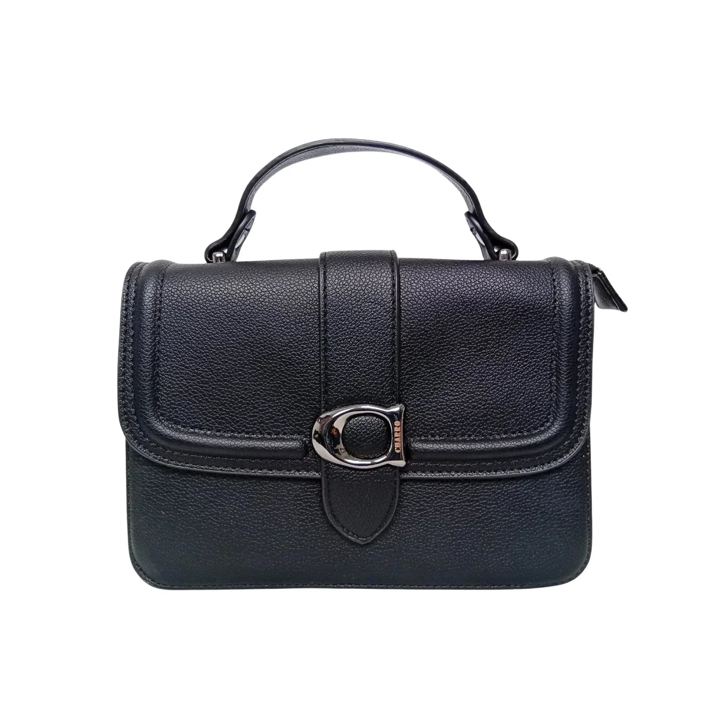 Borsa a spalla rigida in pelle PU premium - borsa nera