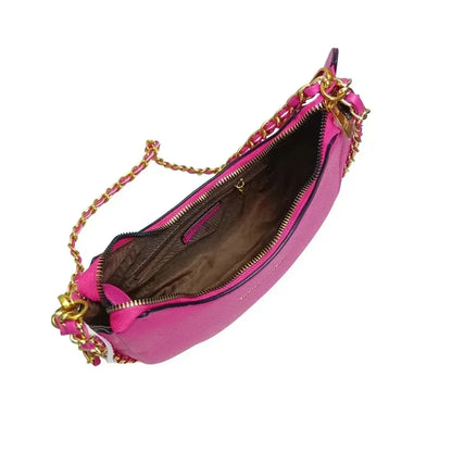 Borsa a spalla rosa con tracolla catena Enrico Coveri - borsa pelle