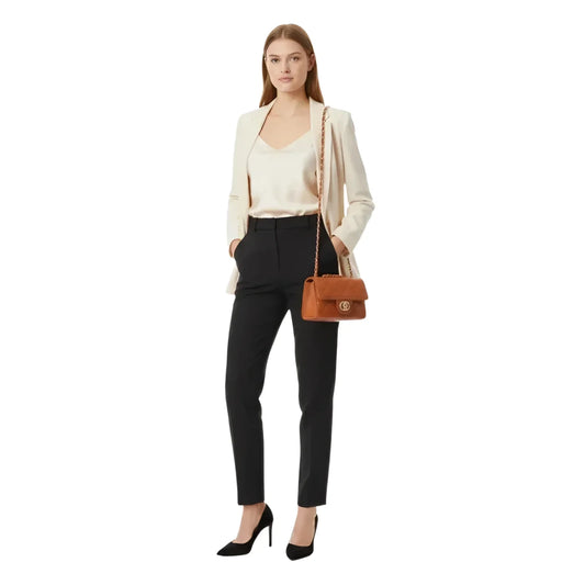 Borsa a Tracolla in Pelle Marrone con Catena - borsa tracolla pelle