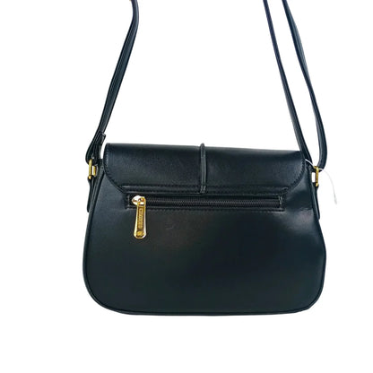 Borsa Charro in pelle nera con chiusura a logo - borsa tracolla