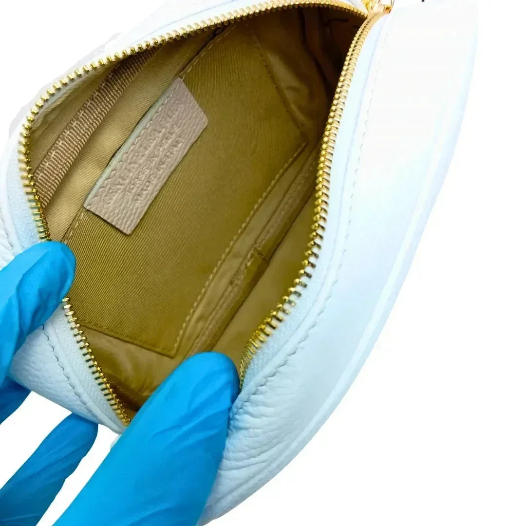 Borsa Crossbody in Vera Pelle con Tracolla Regolabile - clutch pelle bianca