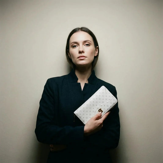 Borsa da Donna Online Elegante in Pelle MS-3614 - borsa clutch bianca