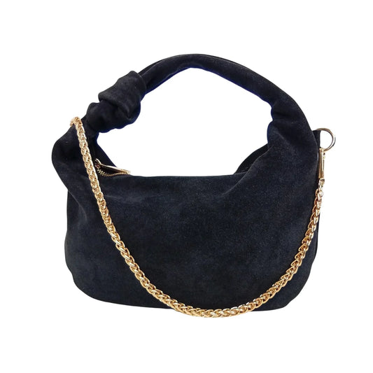 Borsa hobo a spalla in suede Made Italy - borsa