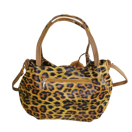 Borsa Leopardata con Tracolla in Pelle PU - borsa stampa leopardata
