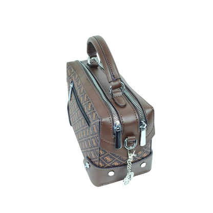 Borsa Mini Doctor Bag in Pelle con Monogramma - borsa pelle marrone