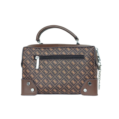 Borsa Mini Doctor Bag in Pelle con Monogramma - borsa marrone motivo