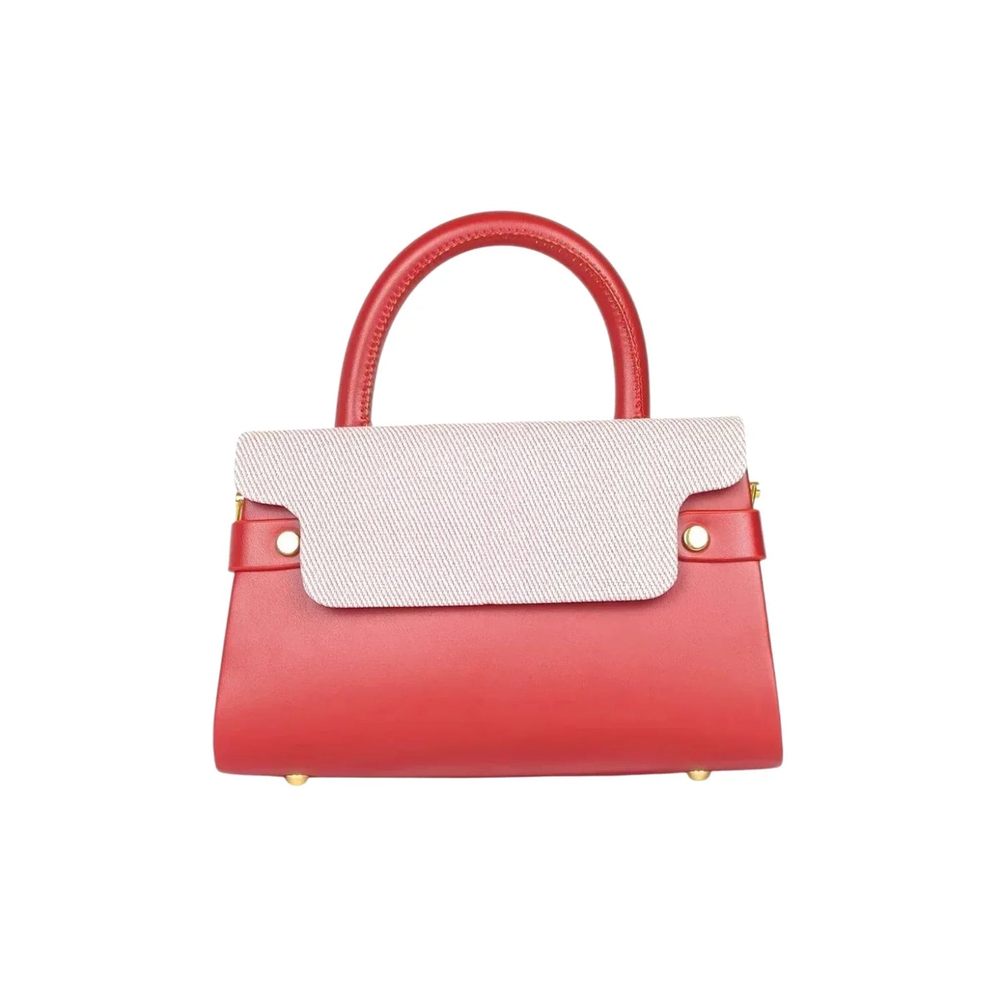 Borsa Mini Top-Handle con Colore a Contrasto - borsa rossa vivace