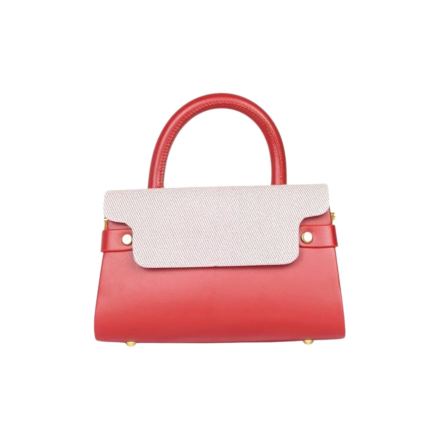 Borsa Mini Top-Handle con Colore a Contrasto - borsa rossa vivace