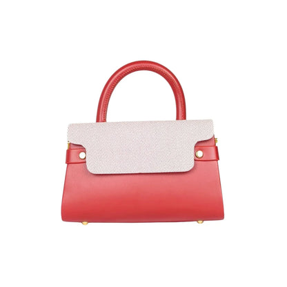 Borsa Mini Top-Handle con Colore a Contrasto - borsa rossa vivace