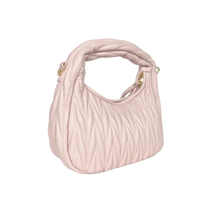 Borsa Miu trapuntata rosa cipria con tracolla regolabile - morbida borsa