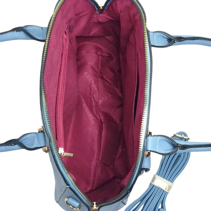 Borsa Strutturata Azzurra con Manico Superiore - borsa finta pelle