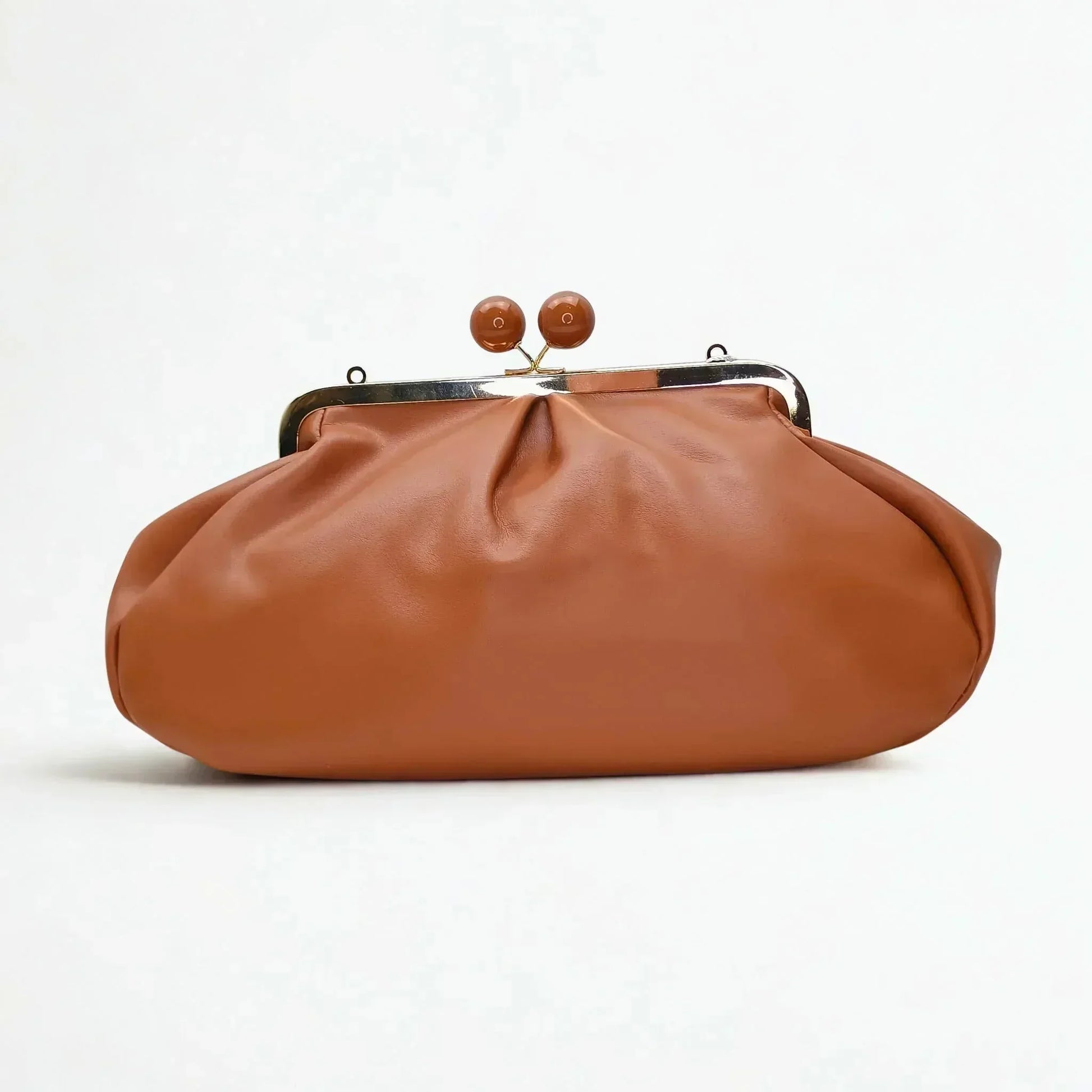 Brown Leather Clutch Bag - MS-4379 - Stile Donna Bags