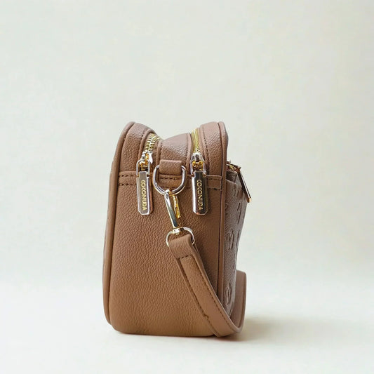 Brown Leather Crossbody Bag - MS-3751 - Stile Donna Bags