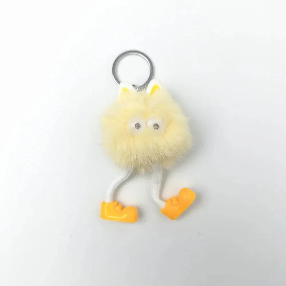 Charm per Borsa Personaggio Pom - portachiavi pompon soffice