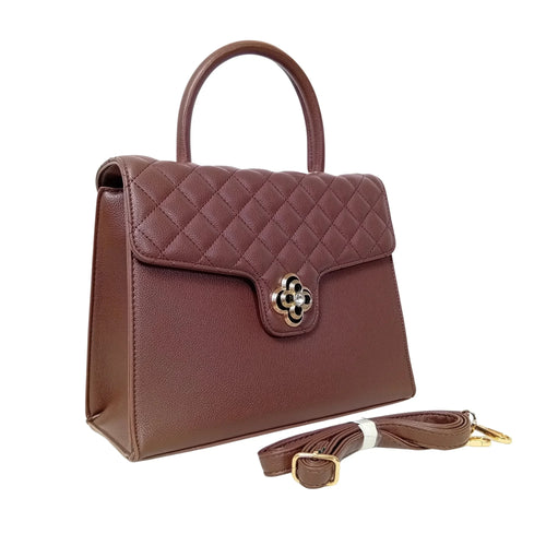 Clover clasp leather handbag MS-4458 - Stile Donna Bags