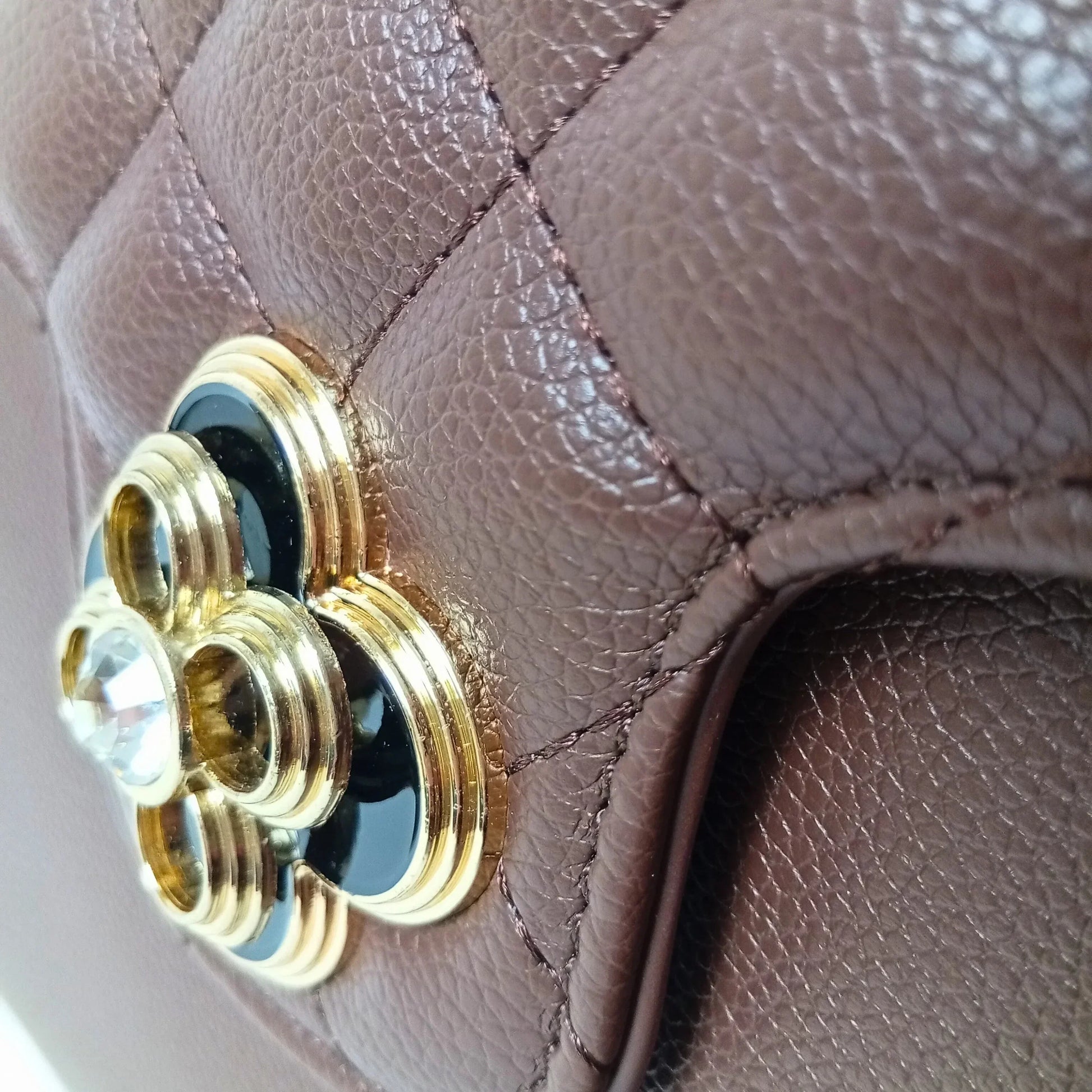 Clover clasp leather handbag MS-4458 - Stile Donna Bags