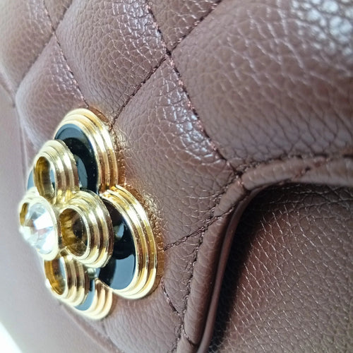 Clover clasp leather handbag MS-4458 - Stile Donna Bags