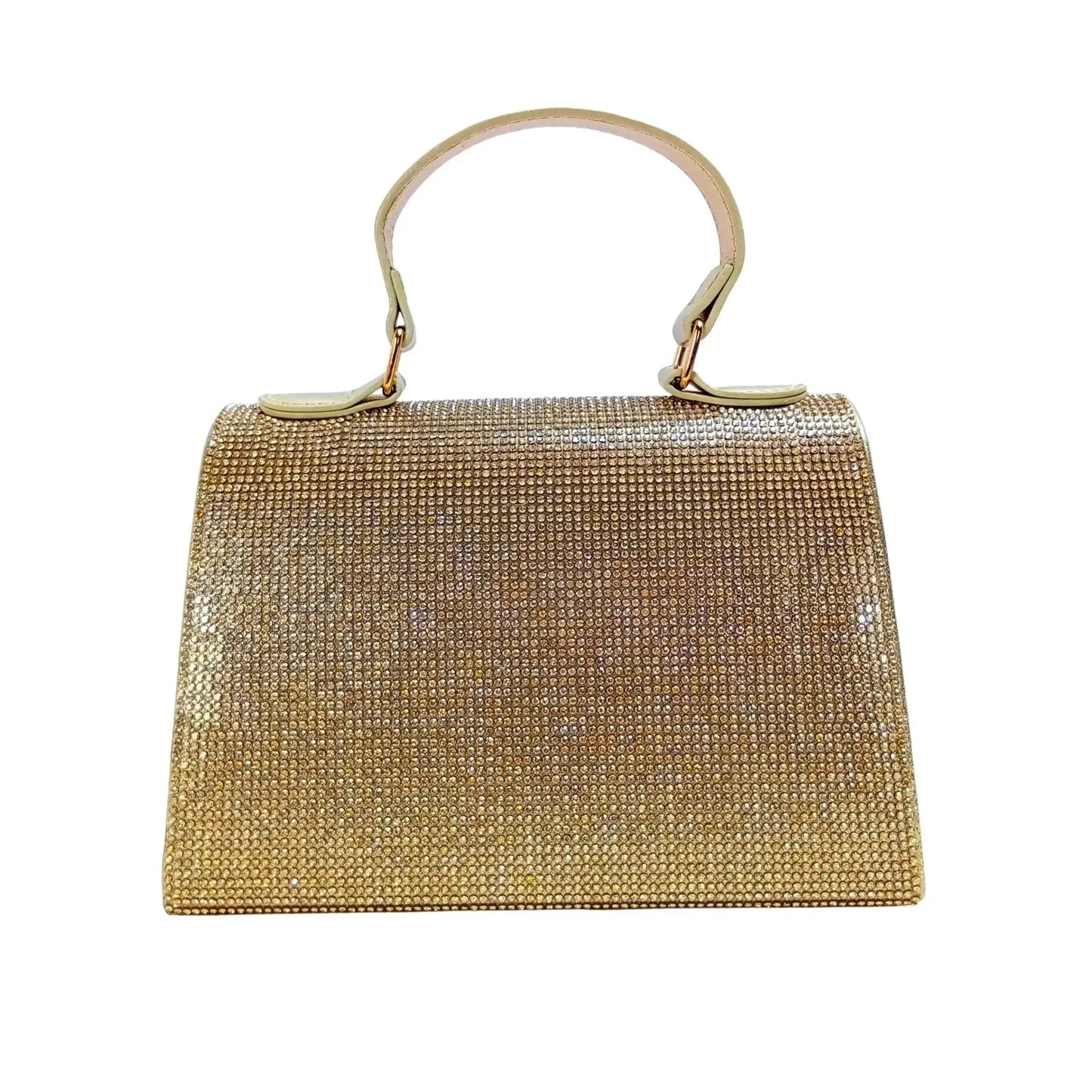 Clutch Bag con Strass Valentini - borsa dorata scintillante