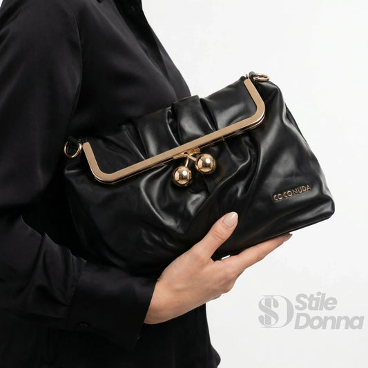 Pochette in morbida pelle Coconuda con chiusura a scatto - borsa tracolla