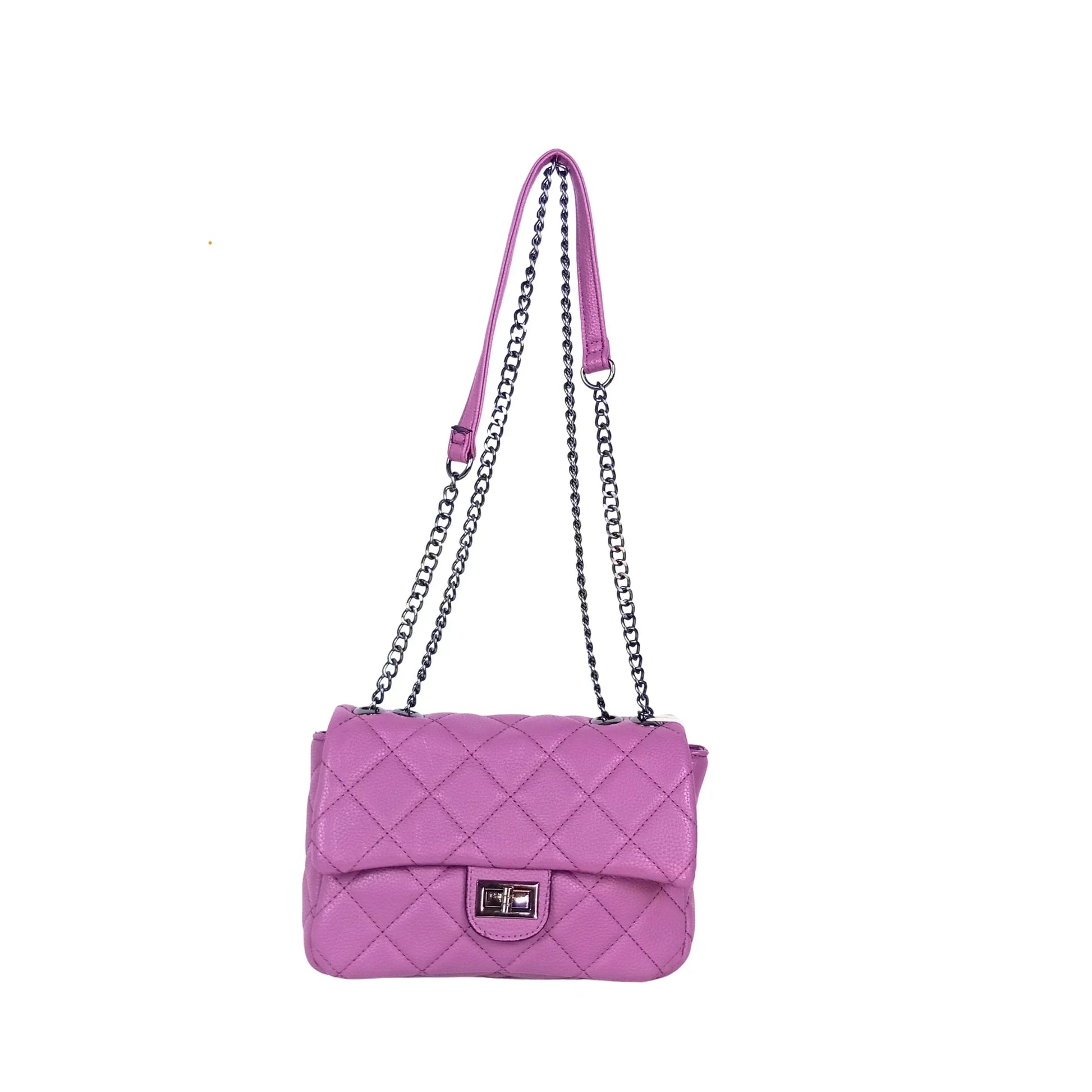 Crossbody Bag in Leather - chain strap MS-5777 - Stile Donna Bags